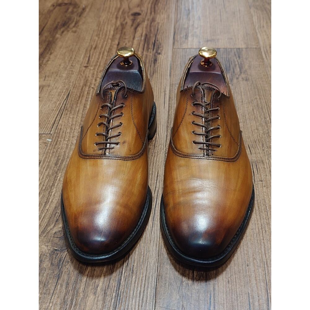 Allen Edmonds Carlyle 8D Light Brown Patina Burnished Oxford Dress Shoes